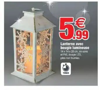 Bazarland Lanterne avec bougie lumineuse offre