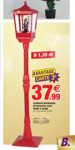 Bazarland Lanterne lumineuse et musicale avec boule à neige offre