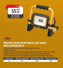 DomPro BRENNENSTUHL Projecteur portable led jaro rechargeable offre