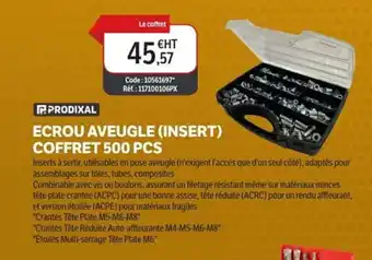 P.PRODIXAL Ecrou aveugle (insert) coffret 500 pcs