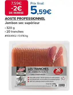 Costco AOSTE PROFESSIONNEL Jambon sec supérieur offre