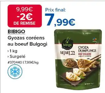 Costco BIBIGO Gyozas coréens au boeuf Bulgogi offre