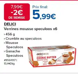 Costco DELICI Verrines mousse speculoos x6 offre