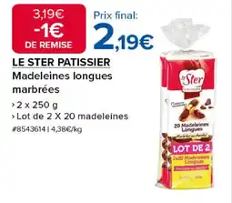 Costco LE STER PATISSIER Madeleines longues marbrées offre