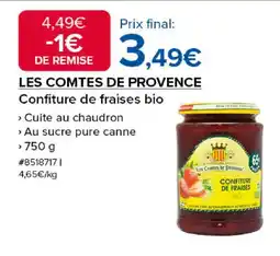 Costco LES COMTES DE PROVENCE Confiture de fraises bio offre
