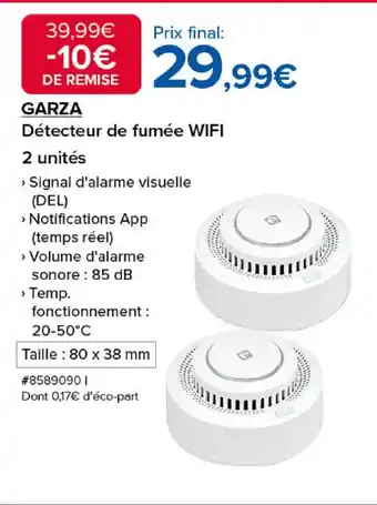 Costco GARZA Détecteur de fumée WIFI offre
