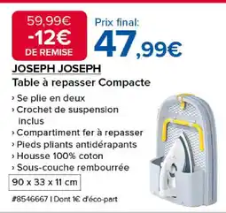 Costco JOSEPH JOSEPH Table à repasser Compacte offre