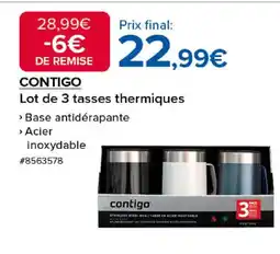 Costco CONTIGO Lot de 3 tasses thermiques offre