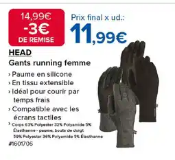 Costco HEAD Gants running femme offre