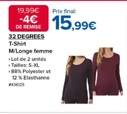 Costco 32 DEGREES T-Shirt M/Longe femme offre