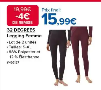Costco 32 DEGREES Legging Femme offre