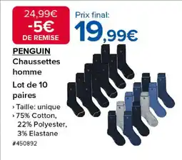Costco PENGUIN Chaussettes homme offre