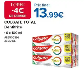 Costco COLGATE TOTAL Dentifrice offre