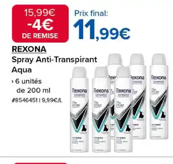 Costco REXONA Spray Anti-Transpirant offre