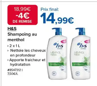 Costco H&S Shampoing au menthol offre