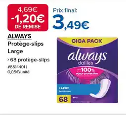 Costco ALWAYS Protège-slips Large offre