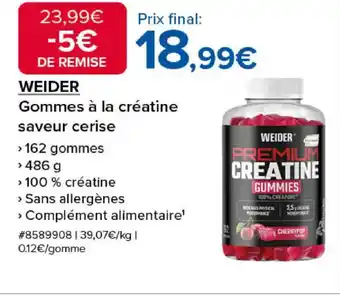 Costco WEIDER Gommes à la créatine saveur cerise offre