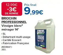 Costco BRIOCHIN PROFESSIONNEL Vinaigre blanc² ménager 14° offre