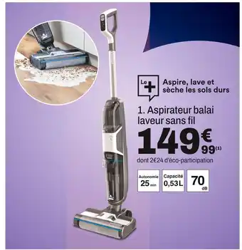 BUT Aspirateur balai laveur sans fil offre