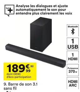 BUT Samsung barre de son 3.1 sans fil hw-b66cf/xe offre