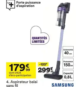 BUT Samsung aspirateur balai sans fil offre