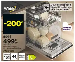 BUT Whirlpool lave-vaisselle intégrable offre