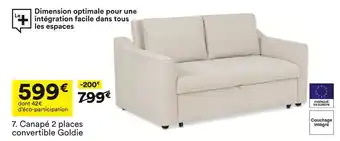 BUT Canapé 2 places convertible goldie offre