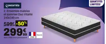 BUT Dreaméa ensemble matelas et sommier duo vitalite 140x190 cm offre