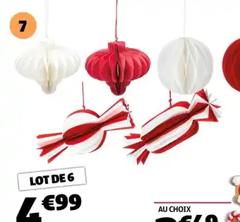 Gifi 6 décorations à suspendre offre