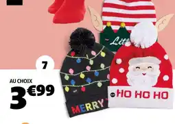 Gifi Bonnet de noël tricoté et lumineux offre