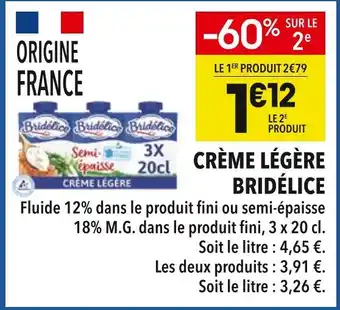 Supeco Bridélice crème légère offre