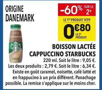 Supeco Starbucks boisson lactée cappuccino offre