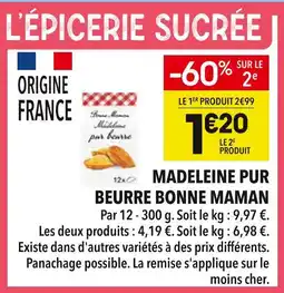 Supeco Bonne maman madeleine pur beurre offre