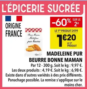 Supeco Bonne maman madeleine pur beurre offre