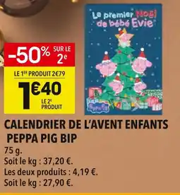 Supeco Peppa pig calendrier de l'avent enfants bip offre