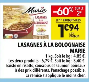 Supeco Marie lasagnes à la bolognaise offre