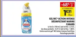 Supeco Canard gel wc* action intense désinfectant marine offre