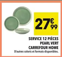 Supeco Carrefour home service 12 pièces pearl vert offre