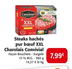 Colruyt Convivial steaks hachés pur bœuf xxl charolais offre