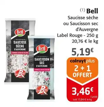Colruyt Bell saucisse sèche ou saucisson sec d’auvergne offre