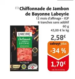Colruyt Lyberie chiffonnade de jambon de bayonne offre