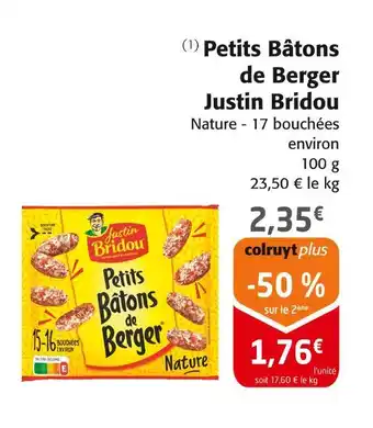 Colruyt Justin bridou petits bâtons de berger offre