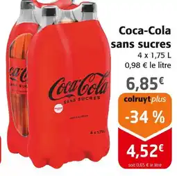 Colruyt Coca-cola sans sucres offre