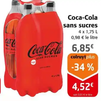 Colruyt Coca-cola sans sucres offre