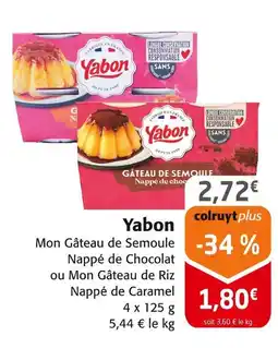 Colruyt Yabon mon gâteau de semoule nappé de chocolat offre