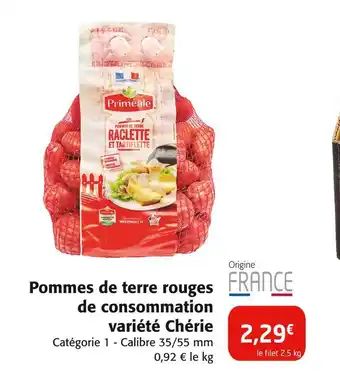 Colruyt Priméale pommes de terre rouges de consommation variété chérie offre