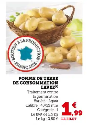 Super U Pomme de terre de consommation lavée offre