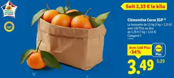 Lidl Clémentine corse igp offre