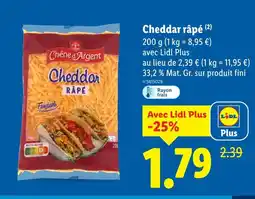 Lidl Cheddar râpé offre