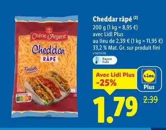 Lidl Cheddar râpé offre